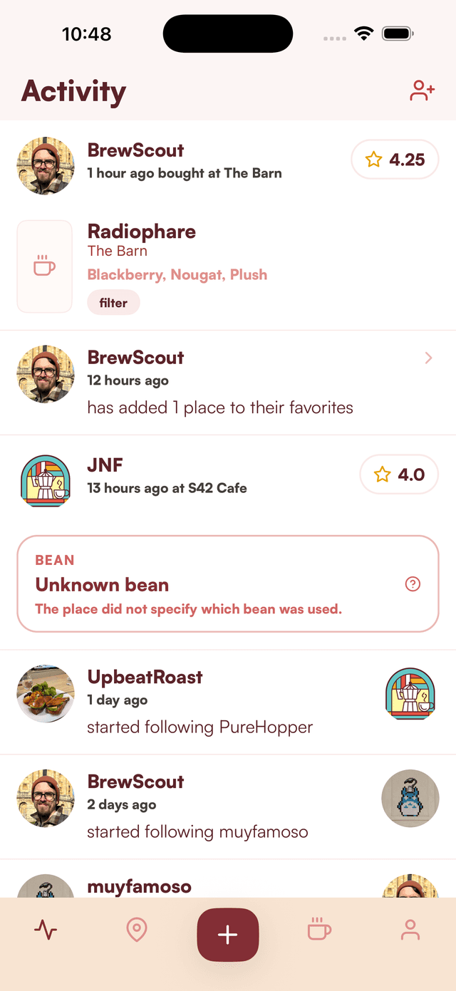 BrewScout app home screen