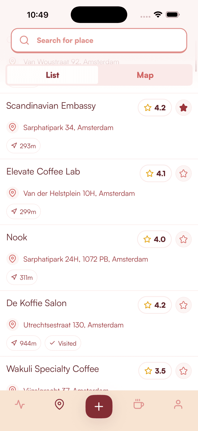 BrewScout app place details